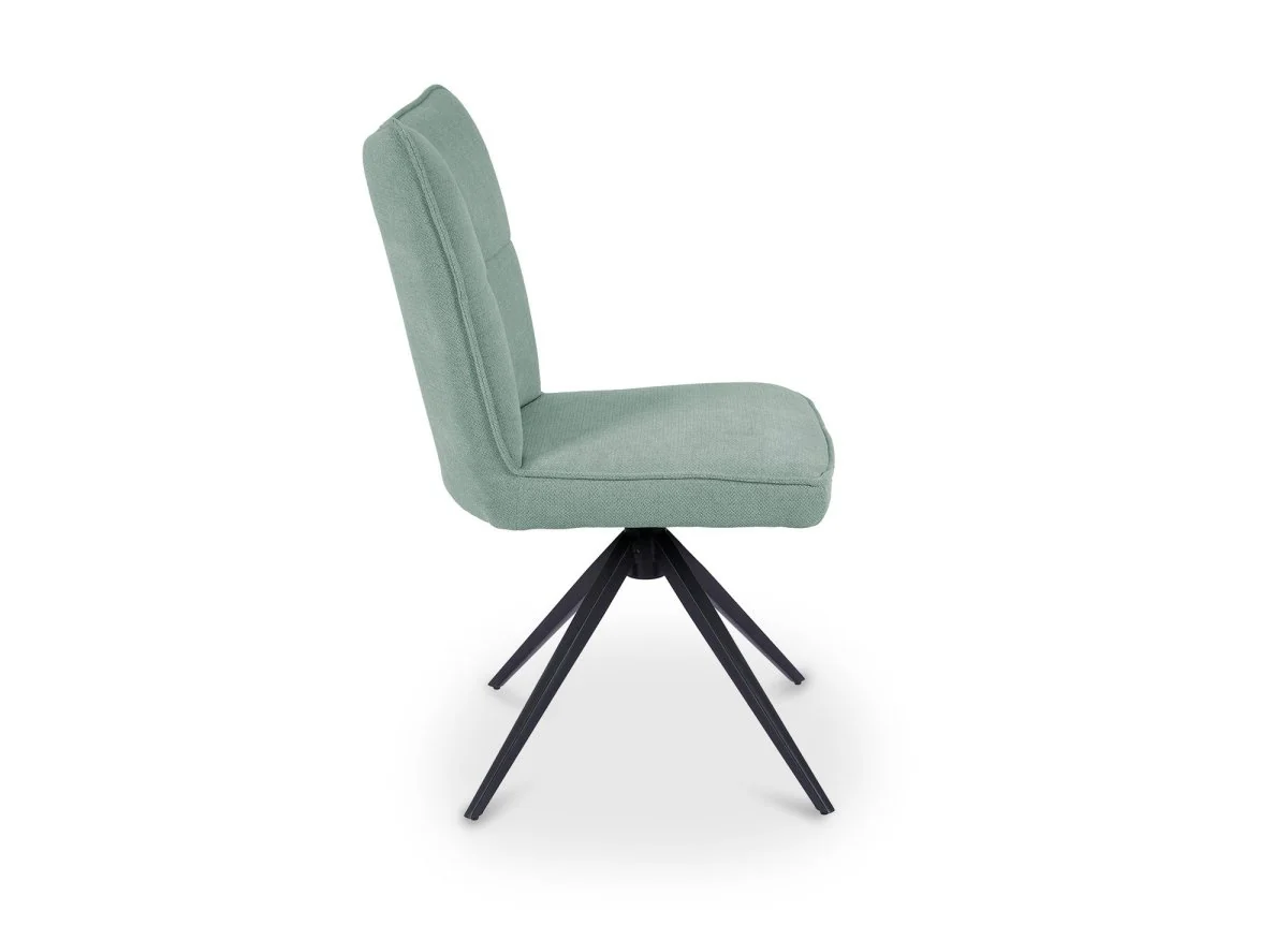 Lot de 2 chaises pivotantes en tissu vert d'eau FELICIE - Image 8