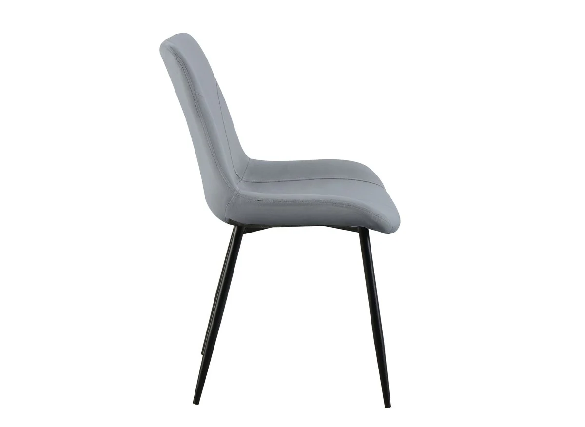 Lot de 4 chaises en velours gris THARA - Image 4