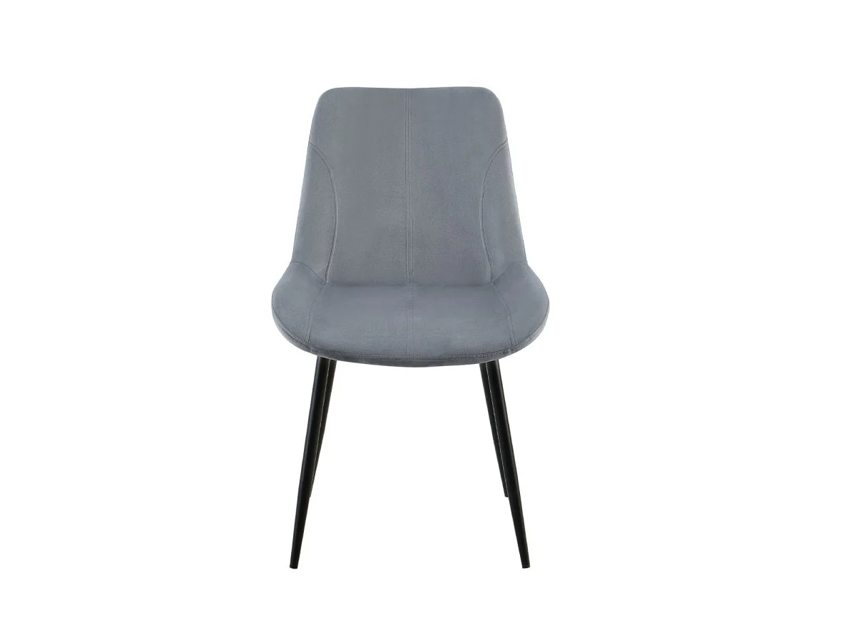 Lot de 4 chaises en velours gris THARA - Image 5