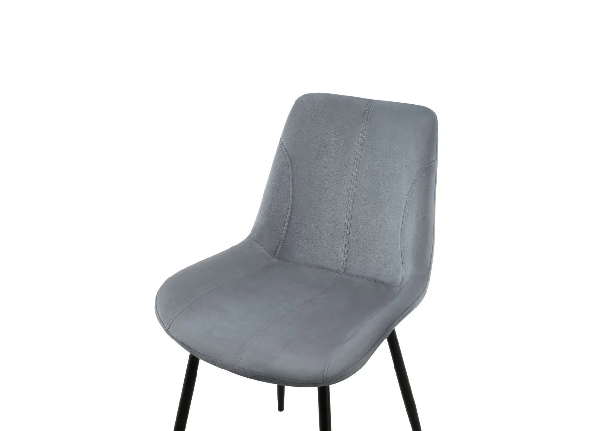 Lot de 4 chaises en velours gris THARA - Image 6
