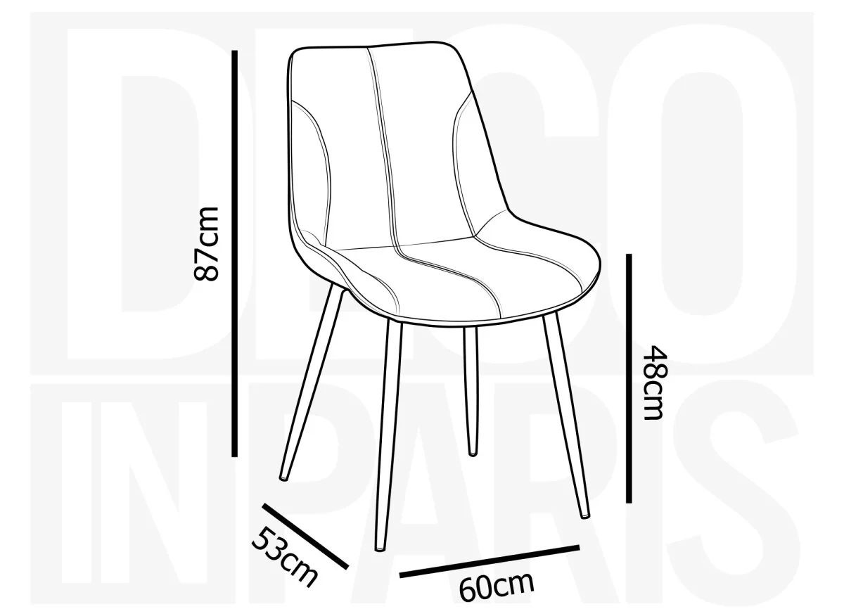 Lot de 4 chaises en velours gris THARA - Image 7