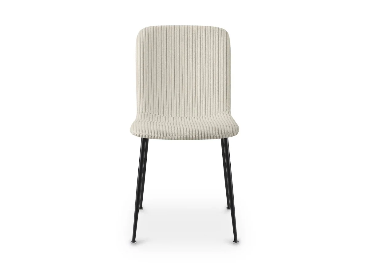 Lot de 4 chaises en velours gros côtelé beige CHERYL - Image 5