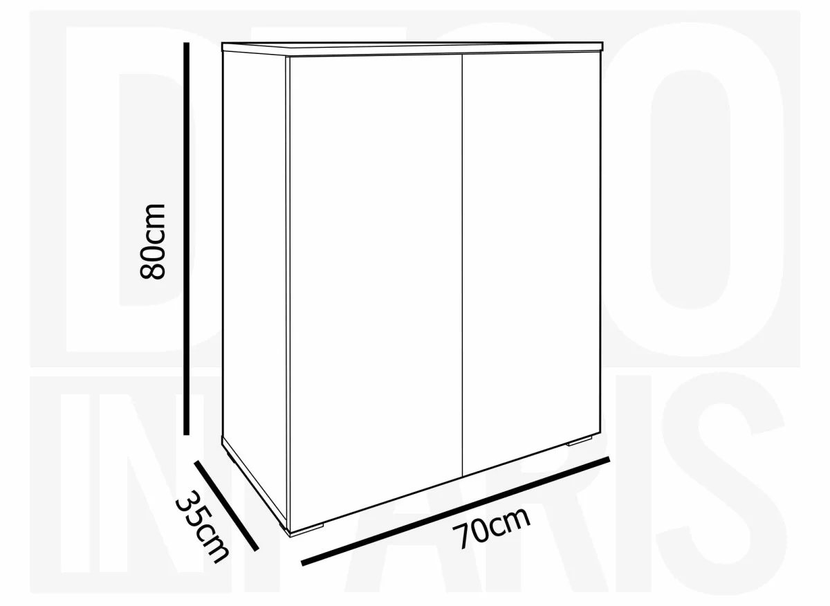 Meuble à chaussures 2 portes et 4 tiroirs noir BAKI - Image 3