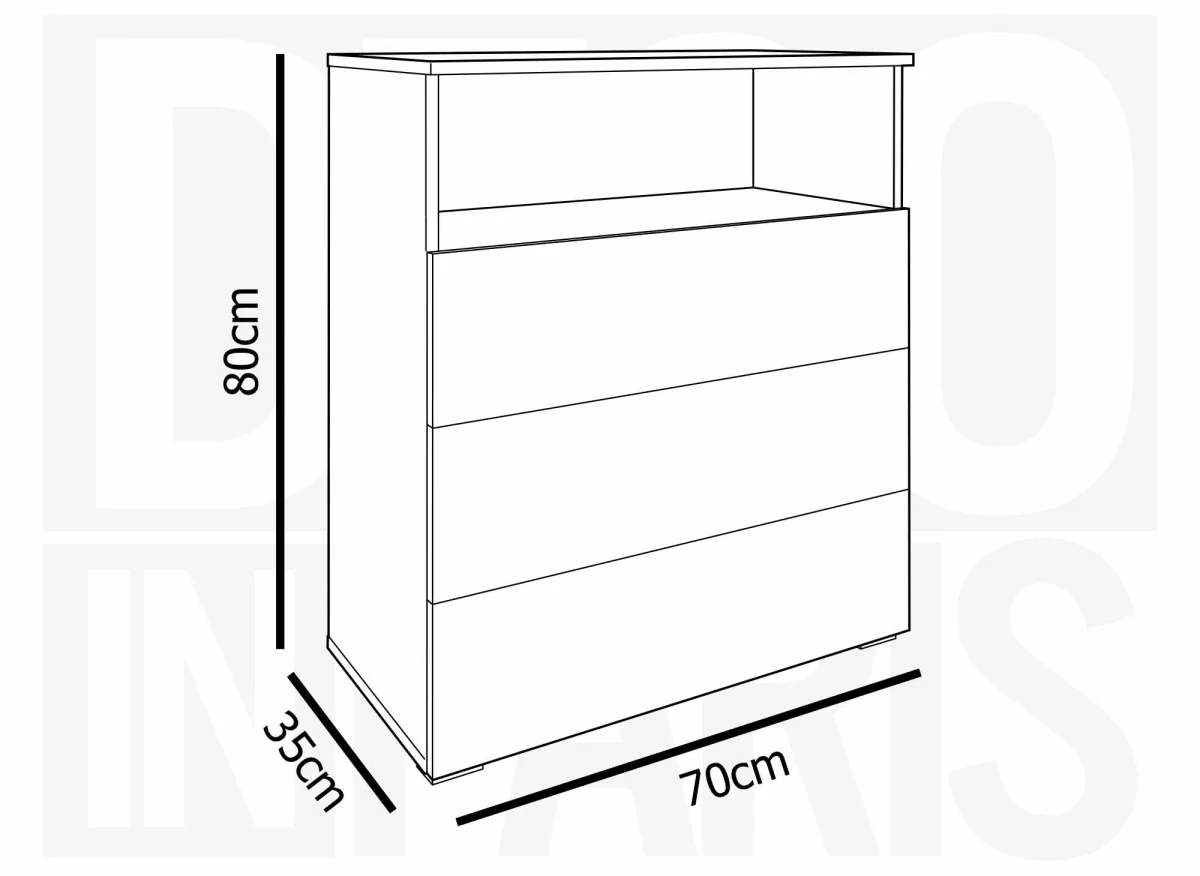 Meuble à chaussures 3 tiroirs et 1 niche noir BAKI - Image 3
