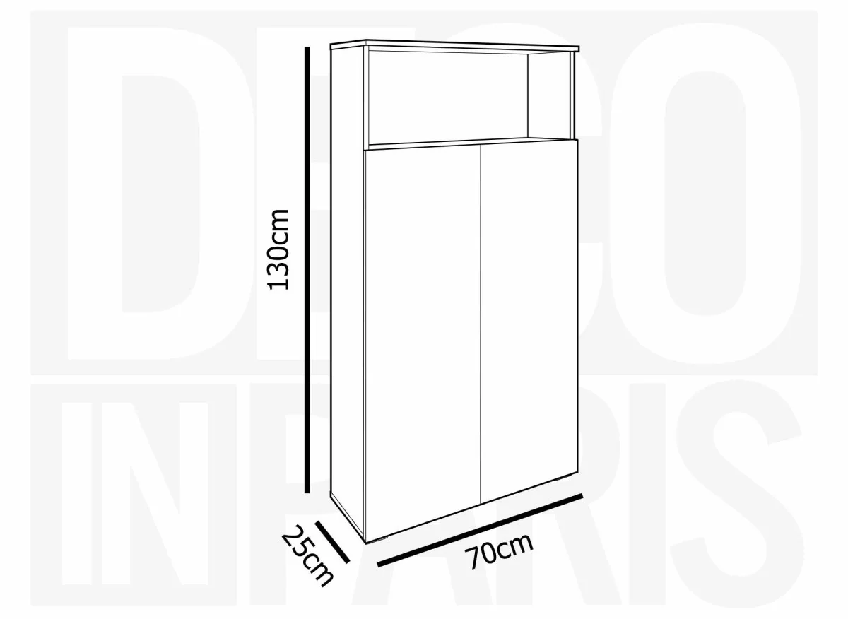 Meuble à chaussures 5 compartiments et 1 niche en bois BAKI - Image 3