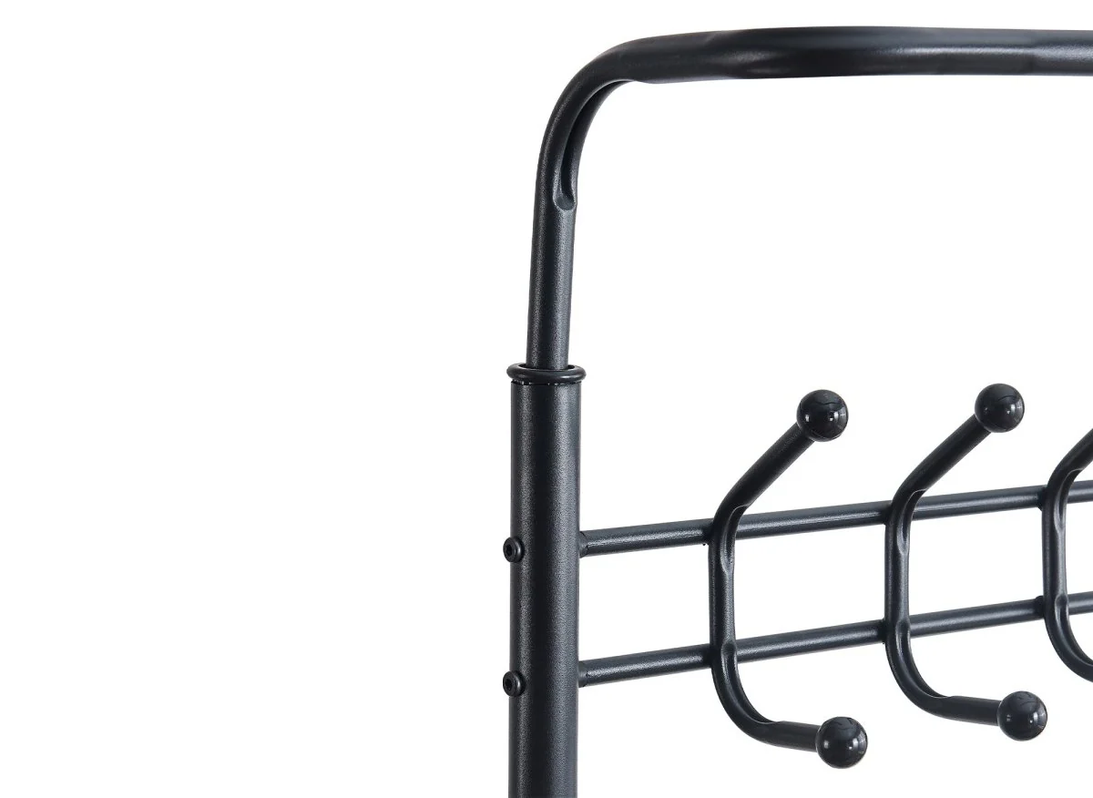 Meuble d'entrée portant avec 3 étagères en métal noir ROMAIN - Image 5