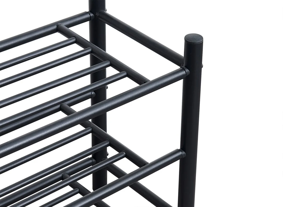 Meuble d'entrée portant avec 3 étagères en métal noir ROMAIN - Image 6