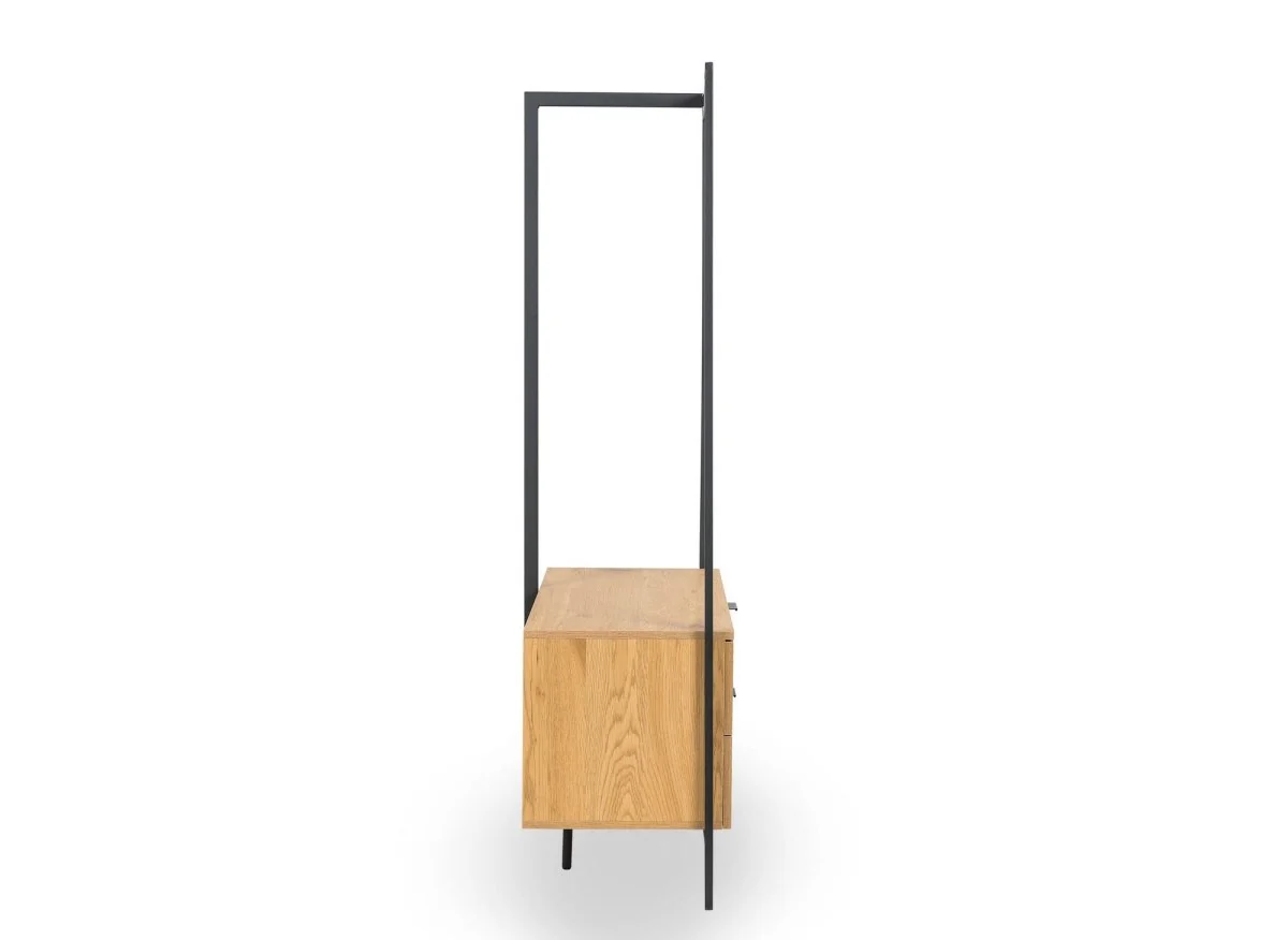 Meuble d'entrée portant et 2 tiroirs en bois et métal GLENN - Image 10