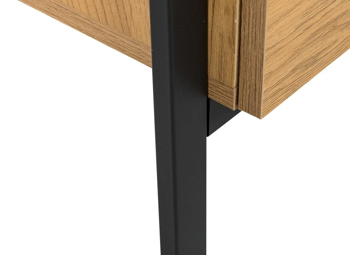 Meuble d'entrée portant et 2 tiroirs en bois et métal GLENN - Image 8