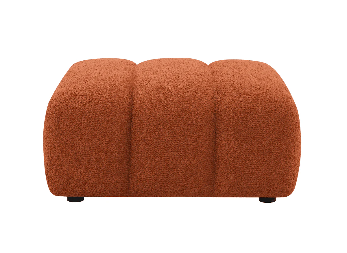 Pouf en tissu bouclette terracotta AELIS - Image 3