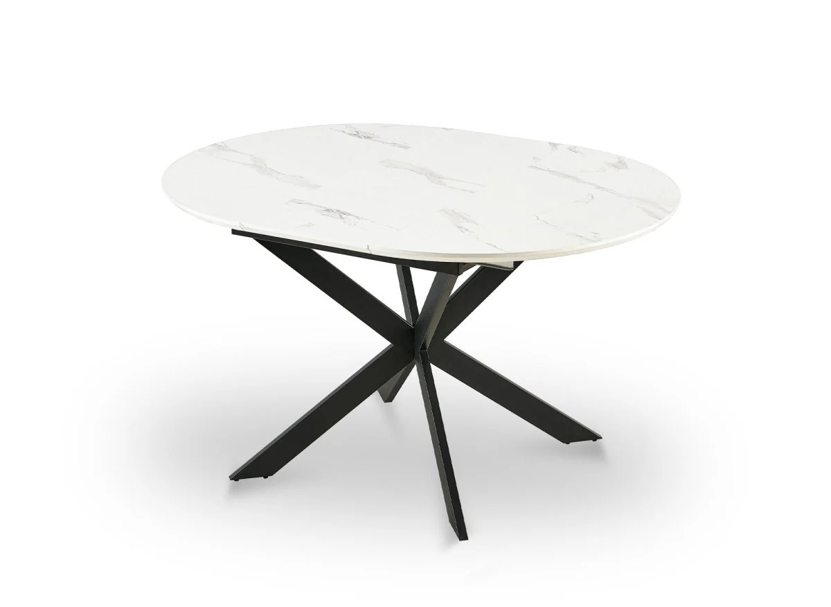 Table à manger ronde extensible blanc KOBY - Image 5