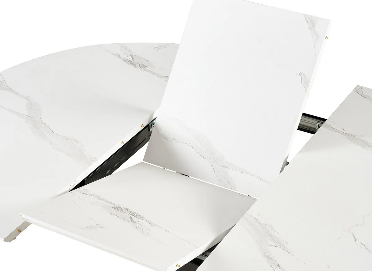 Table à manger ronde extensible blanc KOBY - Image 7