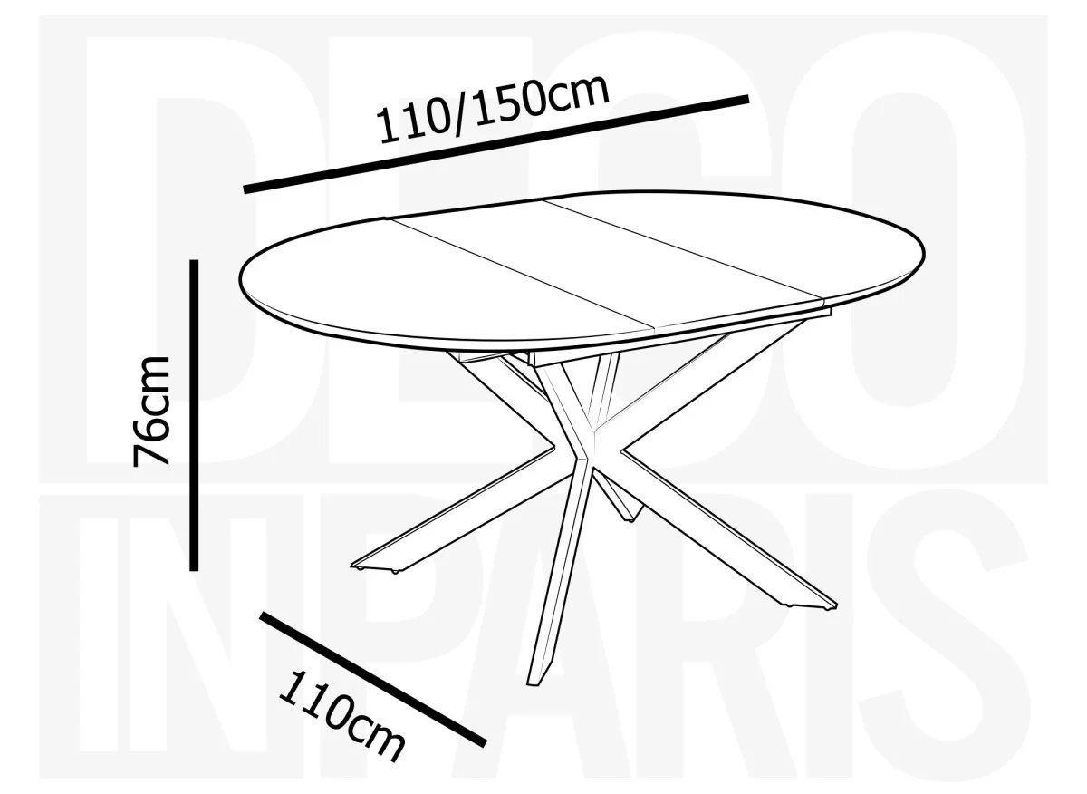 Table à manger ronde extensible blanc KOBY - Image 8
